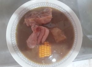 Una foto de Sopa de granos con costilla de Cerdo