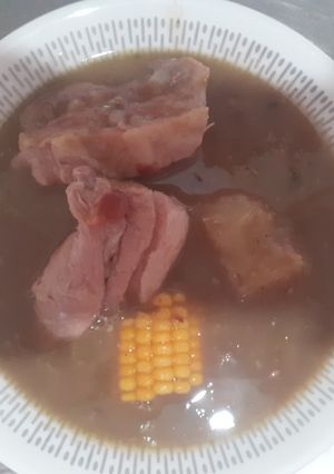 Una foto de Sopa de granos con costilla de Cerdo