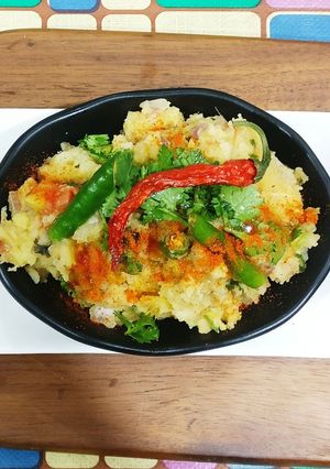 A picture of Baked aalu ka bharta.