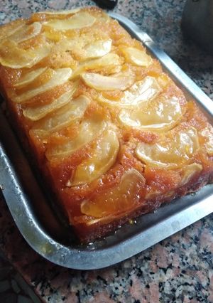 Una foto de Torta invertida de manzanas