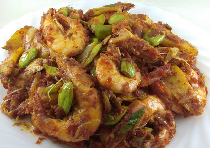 Balado udang pete