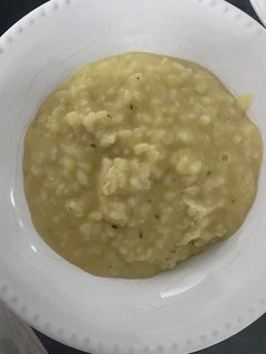 Una foto de Risotto de pollo y queso