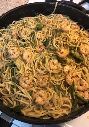 A picture of Garlic-Lime Pepper Shrimp Pasta.