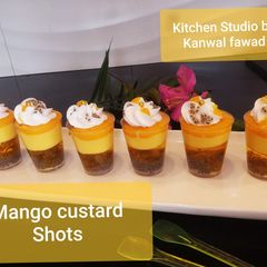 A picture of Mango custard shots.