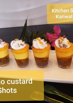 A picture of Mango custard shots.