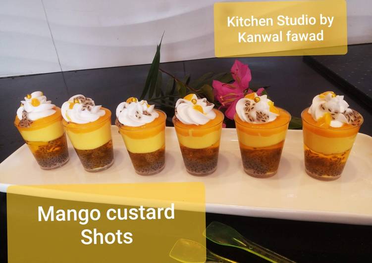 Mango custard shots
