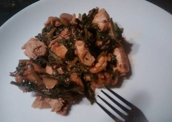 Spinach chicken stir fry