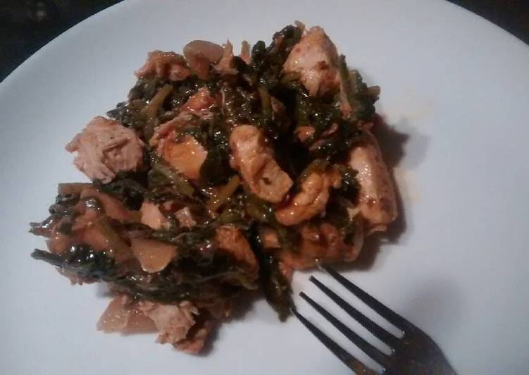 Spinach chicken stir fry