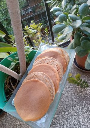 Una foto de Pancakes de centeno y harina integral