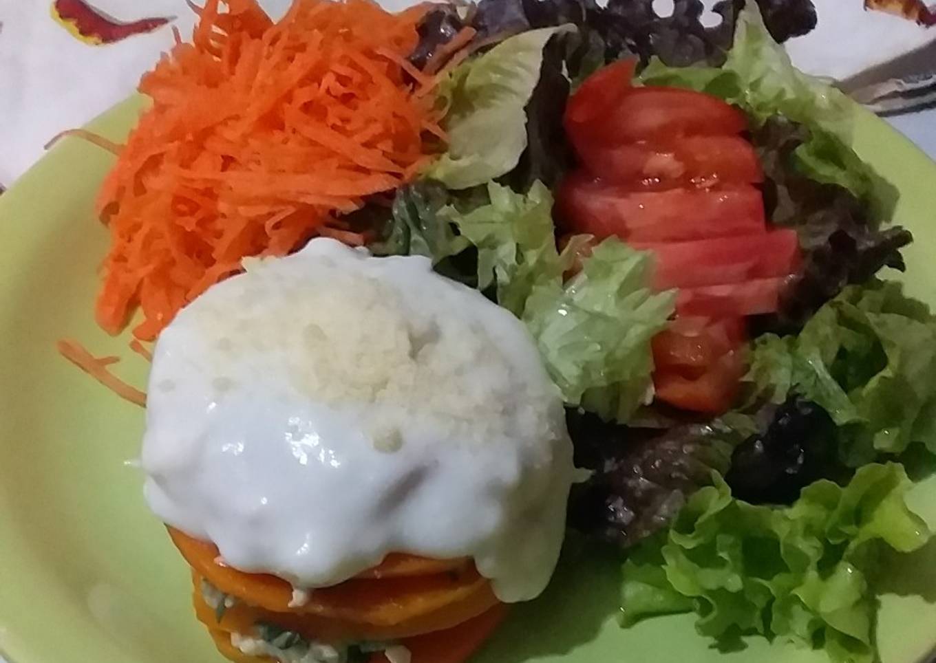 Milhoja de calabaza con pollo