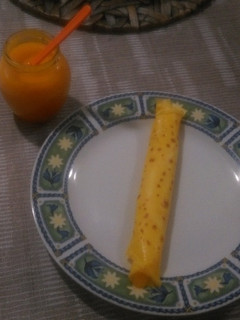 Una foto de (Crep) Filloas con crema de calabaza ecológica