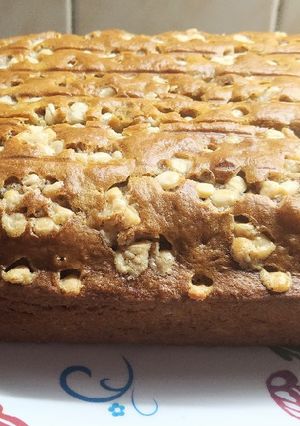 Una foto de Torta matera de bananas y nueces