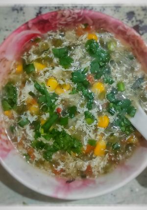 A picture of Egg Veggie Soup.