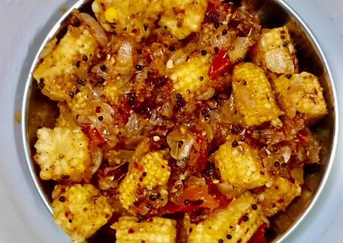 Baby Corn Chilli Pepper Fry Recipe by Renuka Prabakaran - Cookpad
