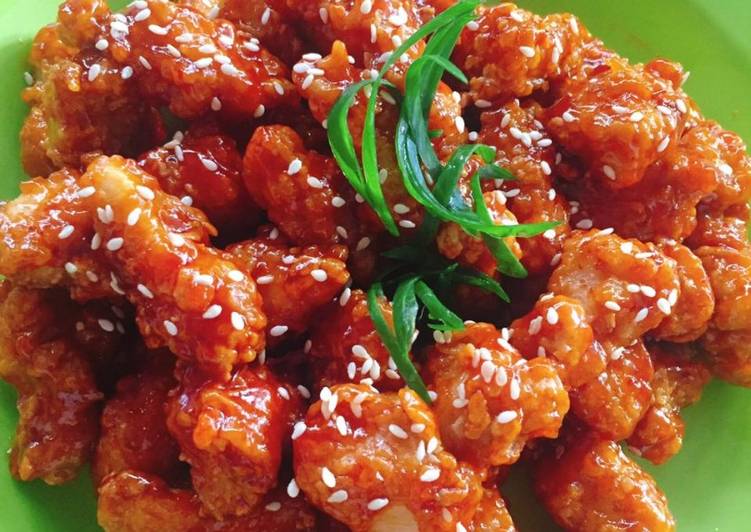 Resep Korean Sweet Spicy Chicken Popcorn, Menggugah Selera