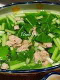 Canh cải ngọt nấu thịt xay
