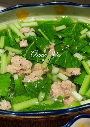 Hình của món Canh cải ngọt nấu thịt xay.