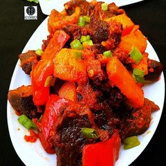 A picture of Meat stir-fry veggies sauce.