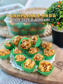 Gambar Cornflakes Madu Chia Seed Almond (Biskut Raya)