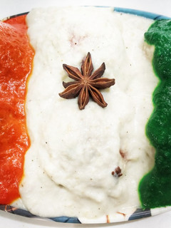 A picture of Tri colour Vegetable Kofta Curry.