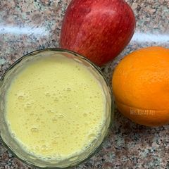 A picture of Orange, Apple and Guava juice 🍎🍊.