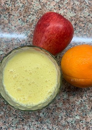 A picture of Orange, Apple and Guava juice 🍎🍊.
