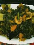 Mixed Vegetables Spinach With Moong Dal Vadi Curry