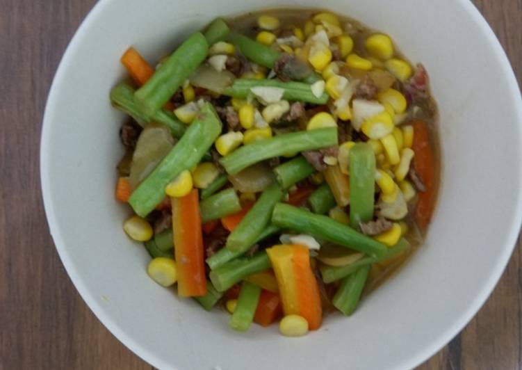 Tumis Buncis Wortel Daging ala Resto but it’s simple! (Teman Mashed Potato)