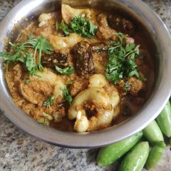 A picture of Ivy gourd and cashew nuts bhaji.
