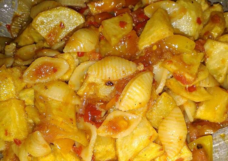 Sambalado kentang macaroni (sambal balado)