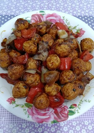 Foto resep Bakso Ayam Lada Hitam (Black Pepper Chicken Balls)
