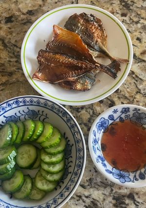 Hình của món Cá chỉ vàng khô chiên giòn.
