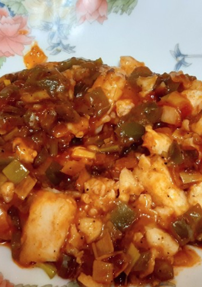 Una foto de Pescadilla con salsa de anchoas