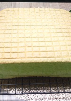 Foto resep Resep Pandan Sponge Cake (Selembut kapas)