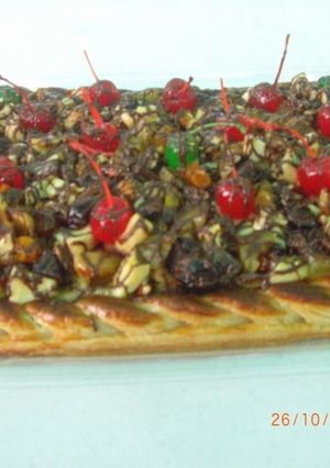 Una foto de Tarta de hojaldre con frutas