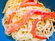 A picture of sour cream spaghetti