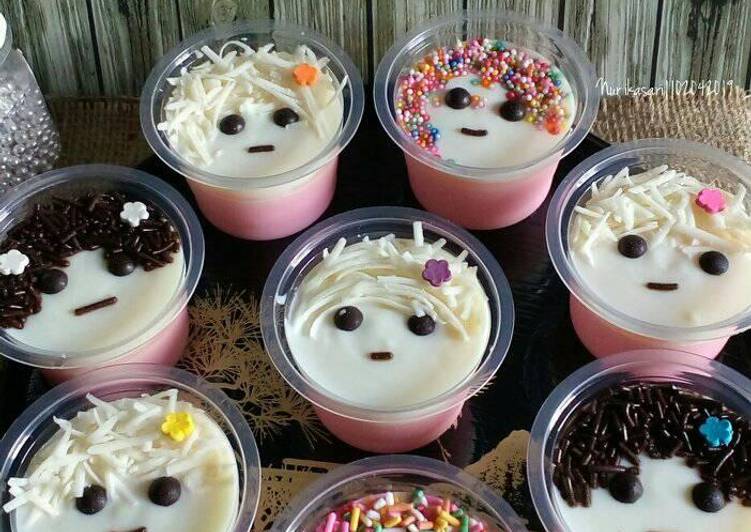 Resep 11. Puding Kribo Strawberi vla Vanila, Lezat Sekali