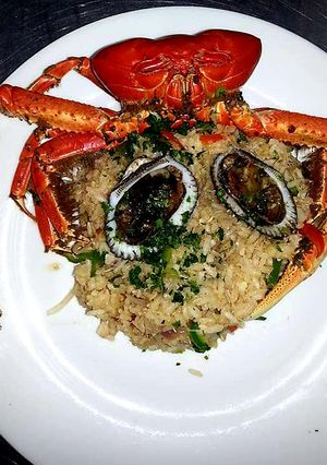 Una foto de Arroz con cangrejo casero