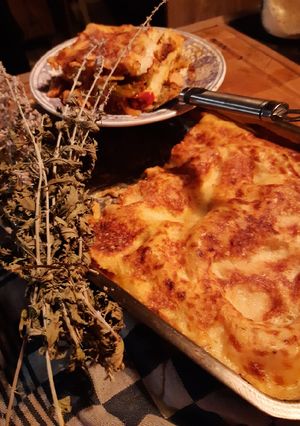 Une photo de Lasagnes de poulet et poivron