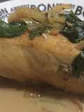 Pollo a la sidra (en disco de arado)