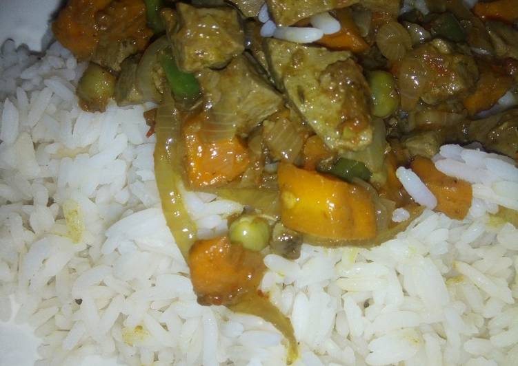 Simple Way to Make Any-night-of-the-week Rice and liver veggie sauce
