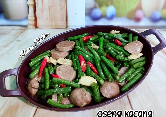 Resep Oseng Kacang Panjang Bakso Putren 👩🏻‍🍳 Oleh Bunda Almira - Cookpad