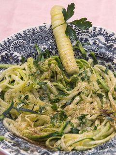 Una foto de Spaguettis de calabacín