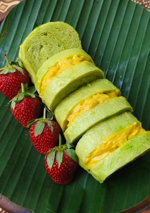Foto resep Roti Kukus Pontianak Pandan Selai Sarikaya (Mini size)