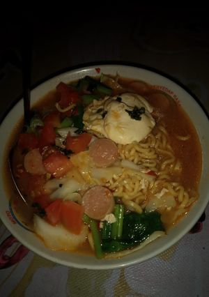 Foto resep Mie rebus musim hujan