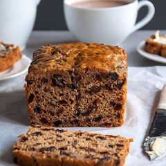 A picture of Raisins and chocolate chips cake.