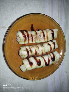 Una foto de Rollitos de calabacín