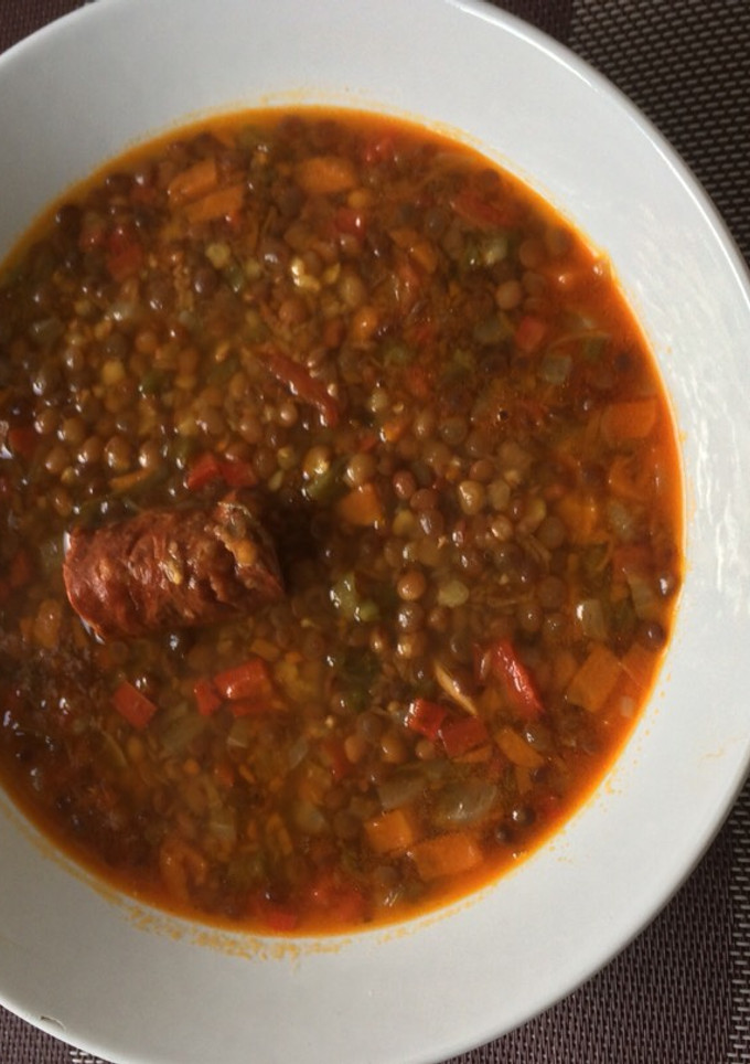 Una foto de Lentejas con verduras