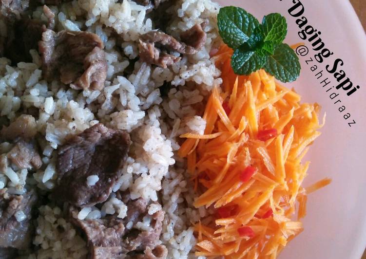 Cara Bikin Nasi Daging Sapi enak dan mudah