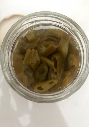 A picture of Homemade Pickled Green Chilli.